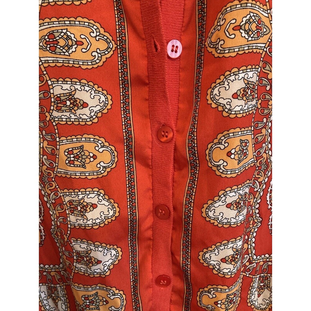 New York & Company Women’s Button Cardigan Red Floral Short Sleeve Size XS - Picture 3 of 12